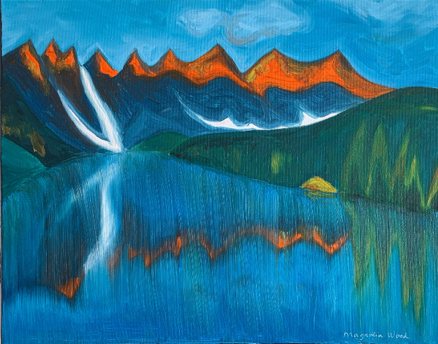 Peaks on fire