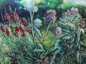 Gladiolus and Thistles